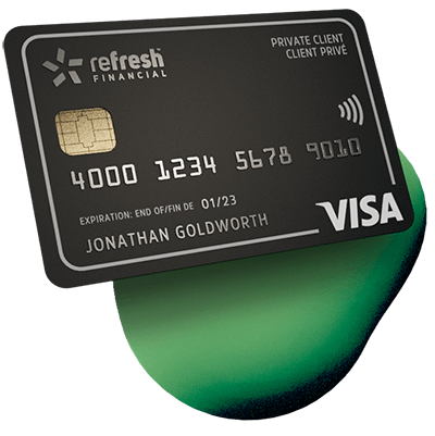 Image of Credit Card, displaying Refresh Financial Credit Card for building credit